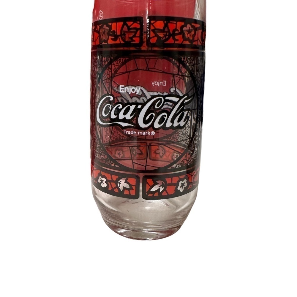 RARE-1 Vintage Coca-~Cola Glass Tiffany Style Stained, PRICE IS FOR ONE GLASS
